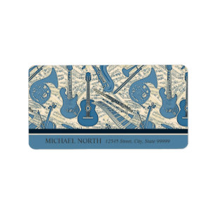 Étiquette Partition Musique et instruments Blue/Ivory ID481