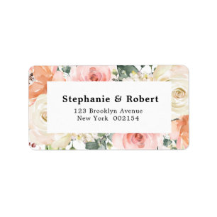 Étiquette Pastel Pink Blush Rose Floral Mariage botanique