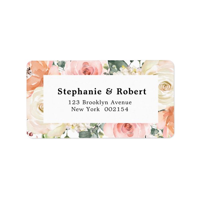 Étiquette Pastel Pink Blush Rose Floral Mariage botanique (Devant)
