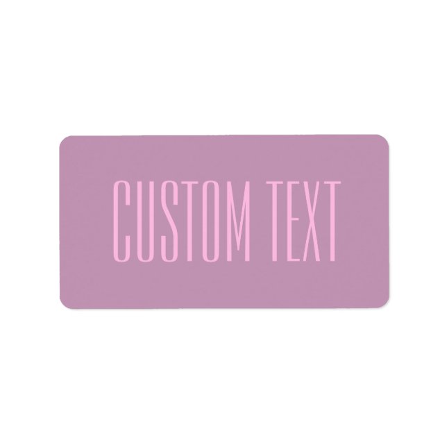Étiquette Pastel Purple & Pink clair | Texte modifiable mode (Devant)