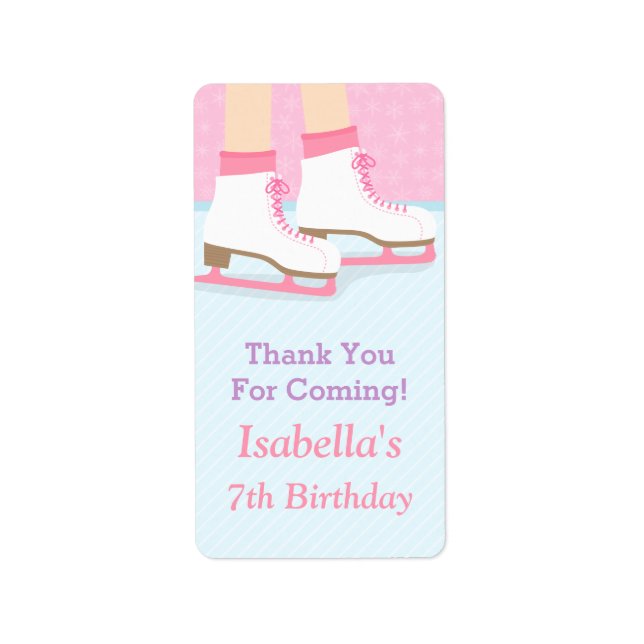 Étiquette Patinoire patinoire filles Décor fête d'anniversai (Devant)
