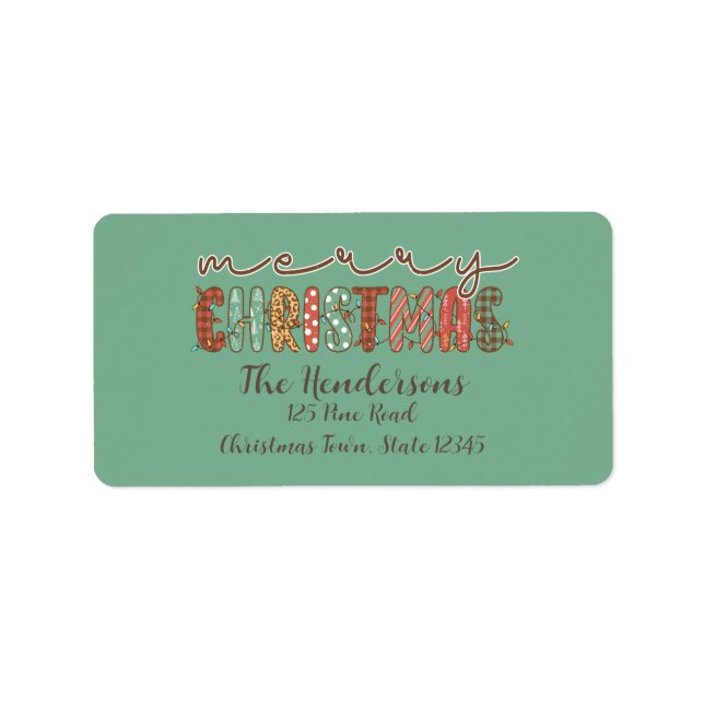 Étiquette Pays rustique Joyeux Noël (Devant)