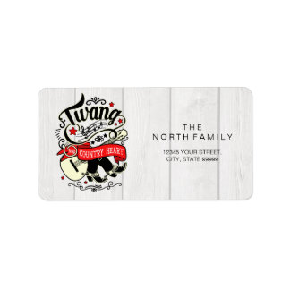 Étiquette Pays Twang rouge/noir ID464