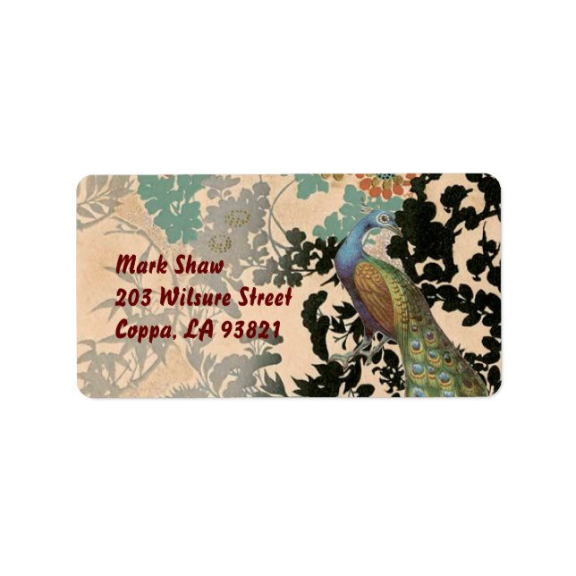 Étiquette Peacock vintage (Devant)