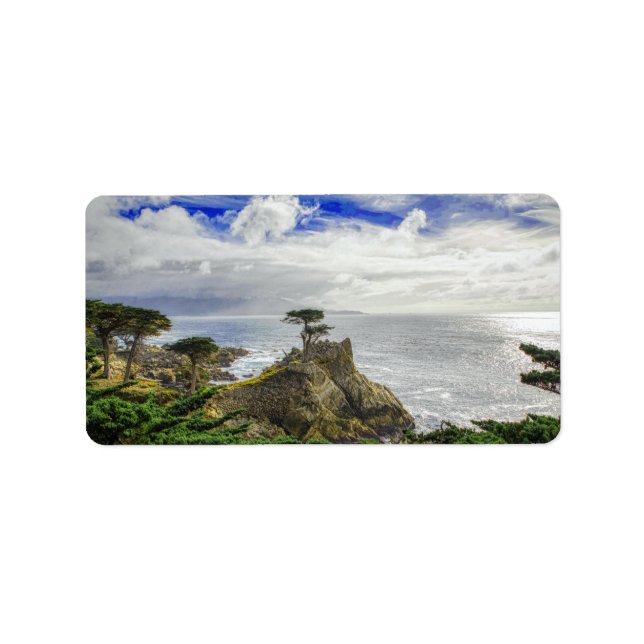 Étiquette Pebble Beach California Ocean View (Devant)