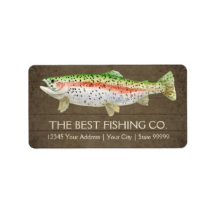 Étiquette Pêche Charte d'entreprise Guide nautique Bois rust