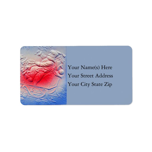 Étiquette Père Noël de relief dans l'étiquette de adresse de (Devant)