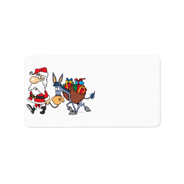 Étiquette père Noël idiot et âne de noël (Devant)