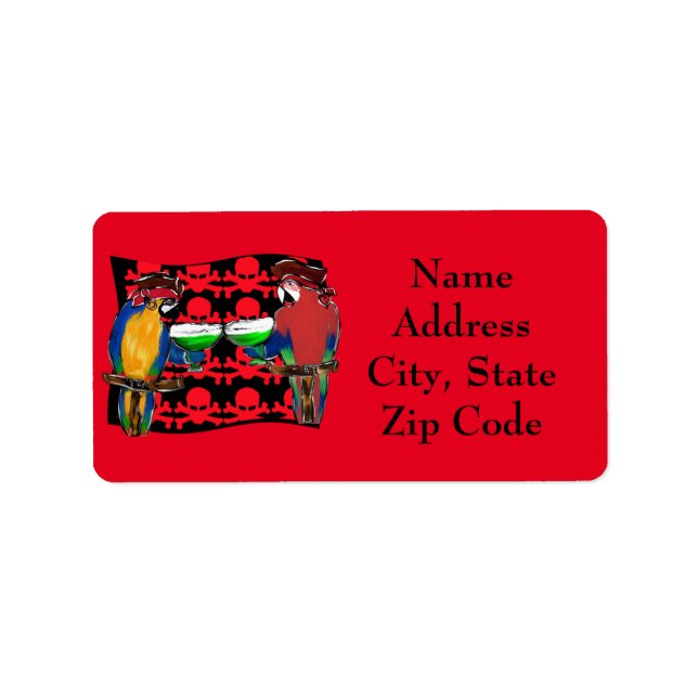 Étiquette Perroquets de pirates (Devant)