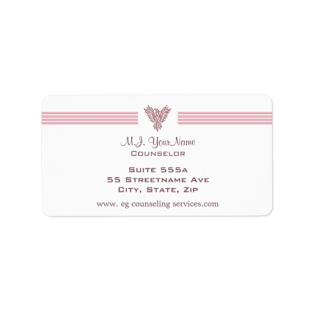 Étiquette Personal Counseling bandes de luxe et phoenix rose (Devant)