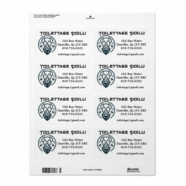 Étiquette personnalisable (Feuille entière)