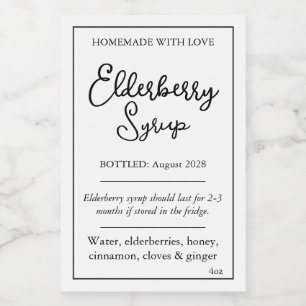 Étiquette personnalisable de sirop de sureau ZEB_0