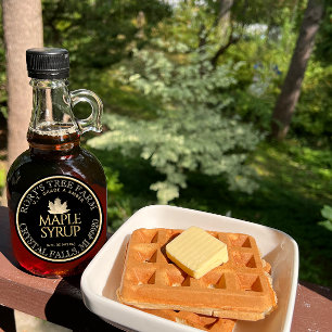 Étiquette personnalisé au sirop d'érable or et feu