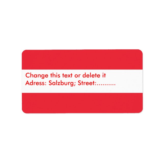 Étiquette personnalisé avec drapeau d'Autriche (Devant)