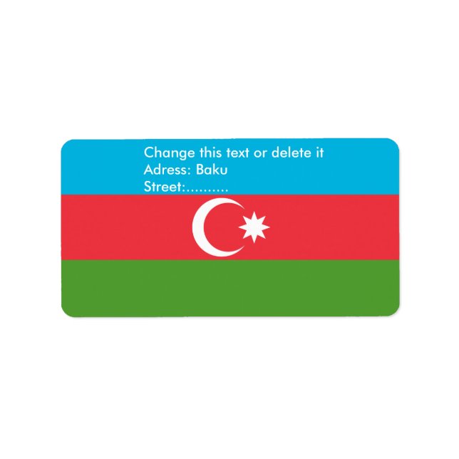 Étiquette personnalisé avec drapeau d'Azerbaïdjan (Devant)
