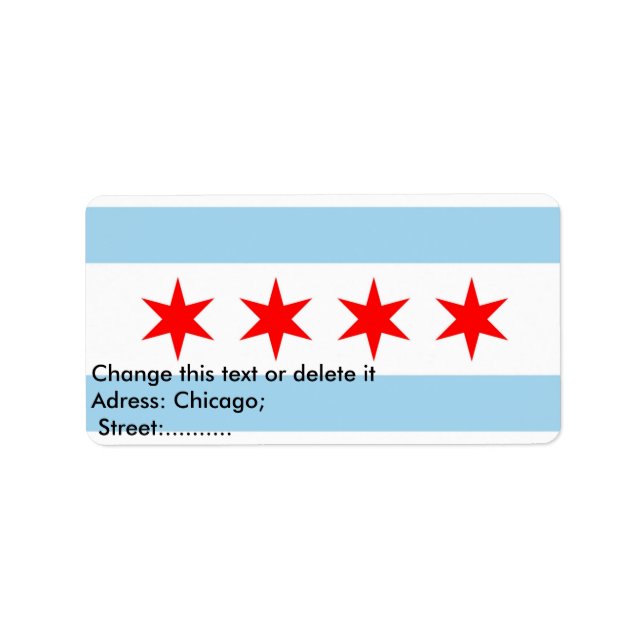 Étiquette personnalisé avec drapeau de Chicago, Ét (Devant)