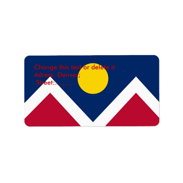Étiquette personnalisé avec drapeau de Denver, Col (Devant)