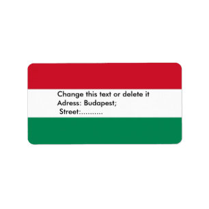 Étiquette personnalisé avec drapeau de la Hongrie