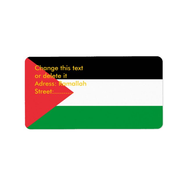 Étiquette personnalisé avec drapeau de la Palestin (Devant)