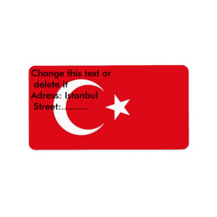 Étiquette personnalisé avec drapeau de la Turquie
