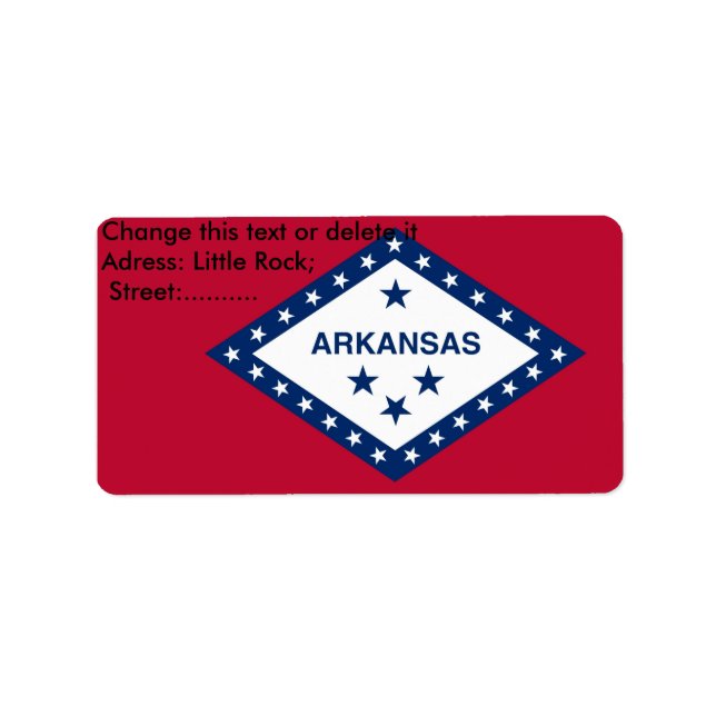 Étiquette personnalisé avec drapeau de l'Arkansas (Devant)