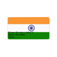 Étiquette personnalisé avec drapeau de l'Inde