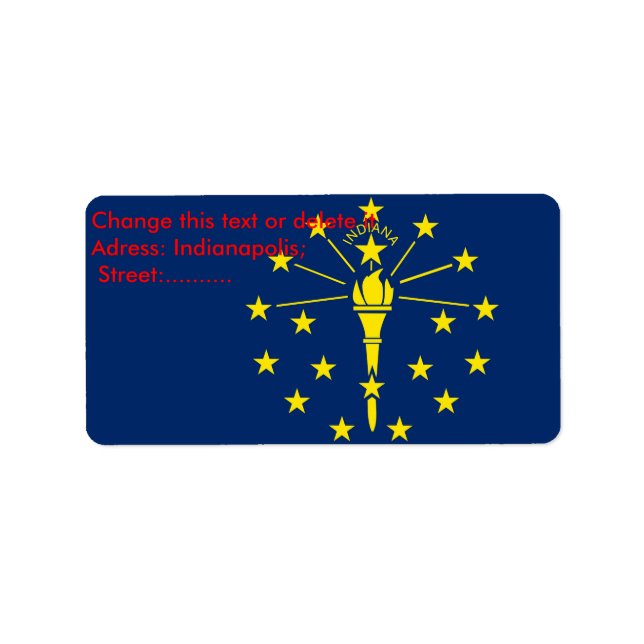 Étiquette personnalisé avec drapeau de l'Indiana (Devant)