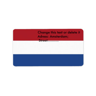 Étiquette personnalisé avec drapeau de Pays-Bas