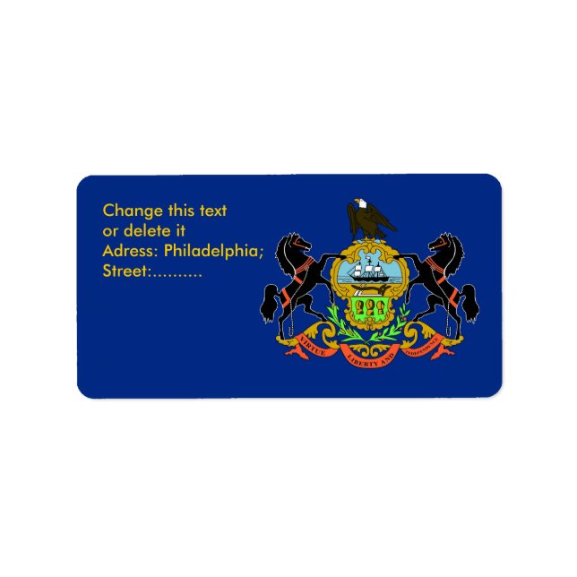 Étiquette personnalisé avec drapeau de Pennsylvani (Devant)