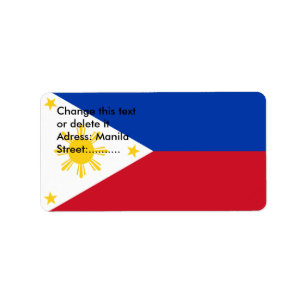 Étiquette personnalisé avec drapeau des Philippine