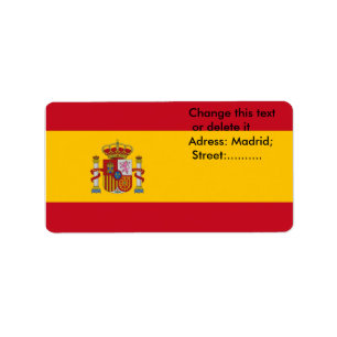 Étiquette personnalisé avec drapeau d'Espagne