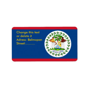 Étiquette personnalisé avec drapeau du Belize