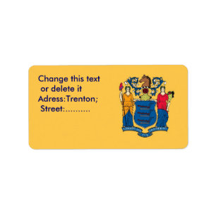 Étiquette personnalisé avec drapeau du New Jersey,