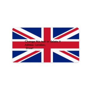 Étiquette personnalisé avec drapeau du Royaume-Uni
