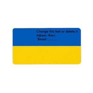 Étiquette personnalisé avec drapeau d'Ukraine