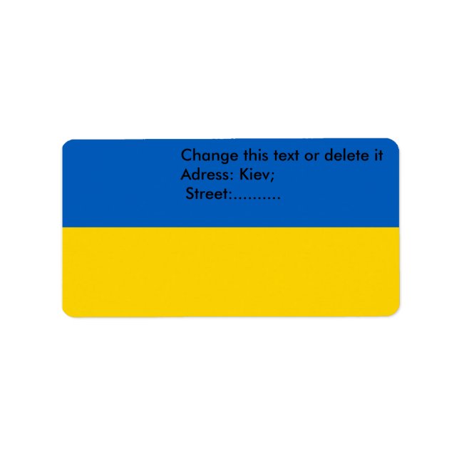 Étiquette personnalisé avec drapeau d'Ukraine (Devant)