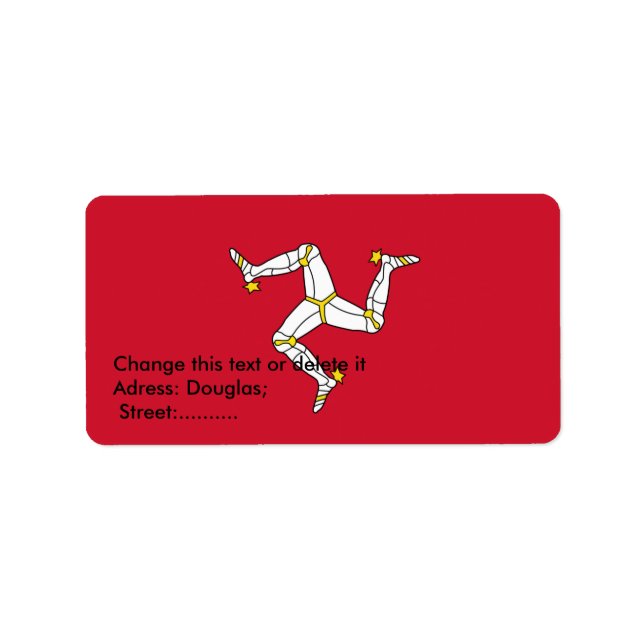 Étiquette personnalisé avec Isle of Man, Royaume-U (Devant)