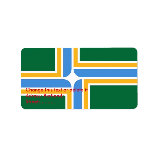 Étiquette personnalisé avec le drapeau de Portland (Devant)
