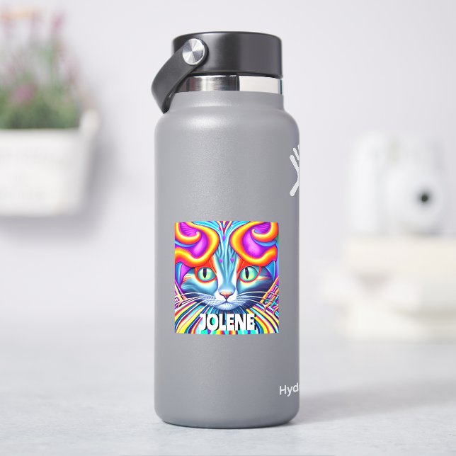 Étiquette personnalisé | Chat Kitty Mystique uniqu (HydroFlask)