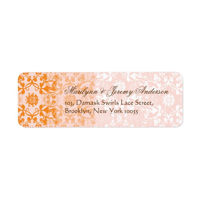 Étiquette personnalisé Damask Swils Lace Sorbet (Devant)