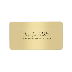 Étiquette Personnalisé Moderne Elegant Or Blanc Nom de scrip