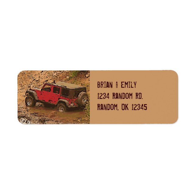 Étiquette personnalisé rugueux roux jeep wrangler (Devant)