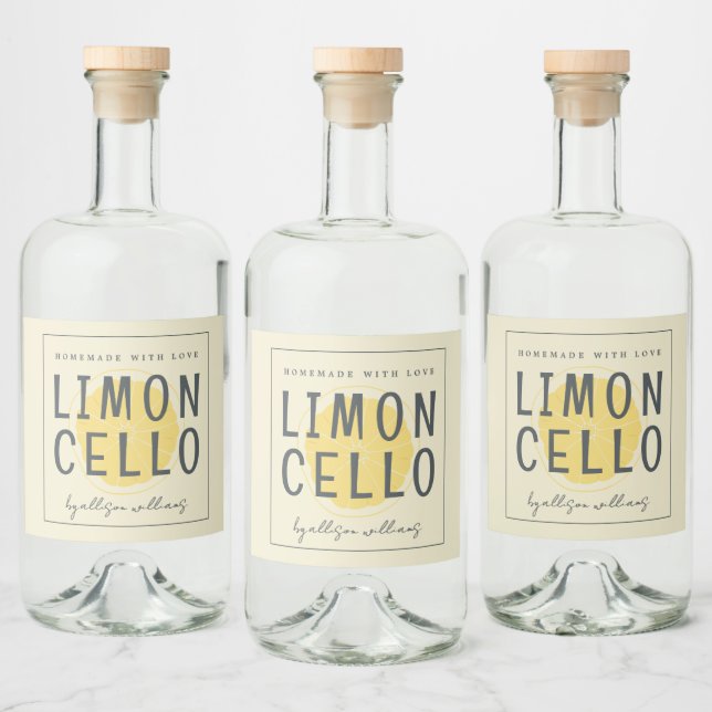 Étiquette personnalisée de limoncello fait maison (Bouteilles)