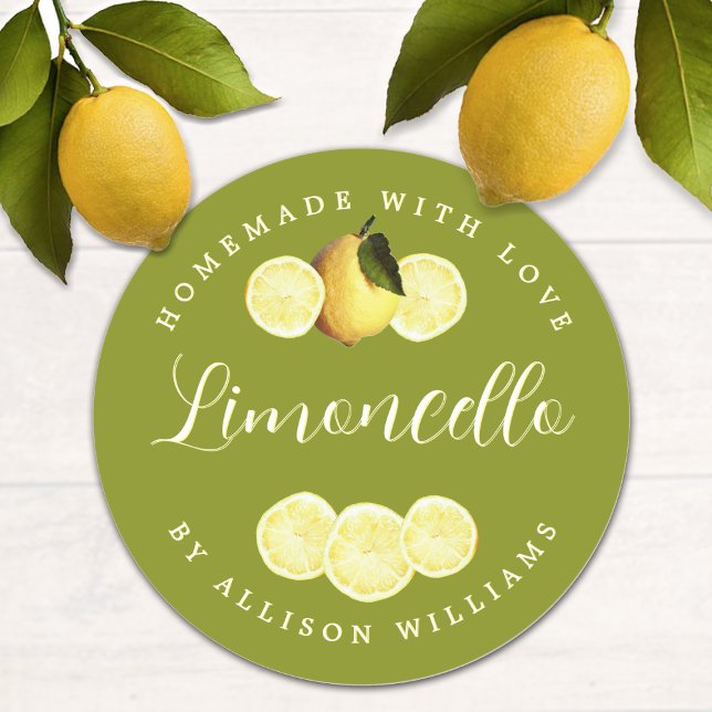 Étiquette personnalisée de Limoncello vert clair f (Créateur téléchargé)