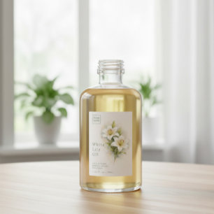 Étiquette personnalisée d'huile White Lily faite à