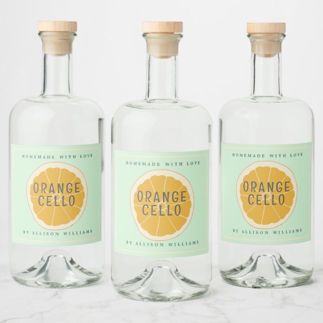 Étiquette personnalisée d'Orangecello fait maison (Bouteilles)