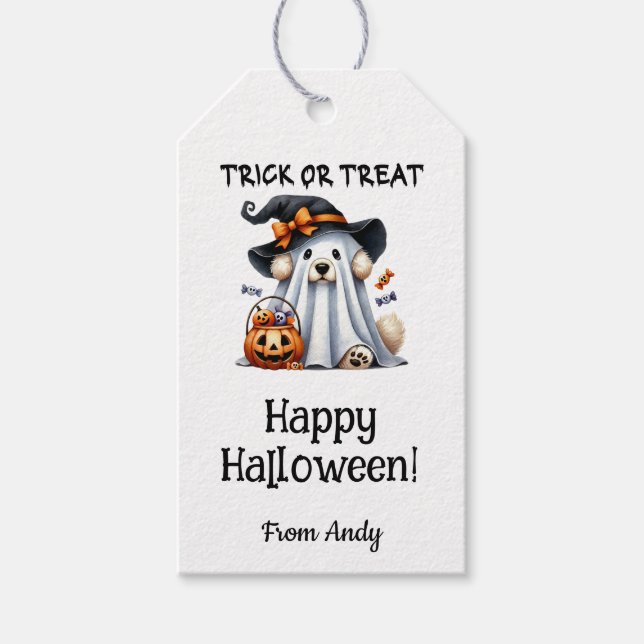 Étiquette personnalisée 'Trick or Treat Joyeux Hal (Devant)