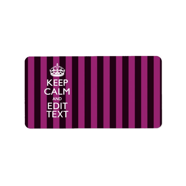 Étiquette Personnalized KEEP CALM and Your Text on Pink (Devant)