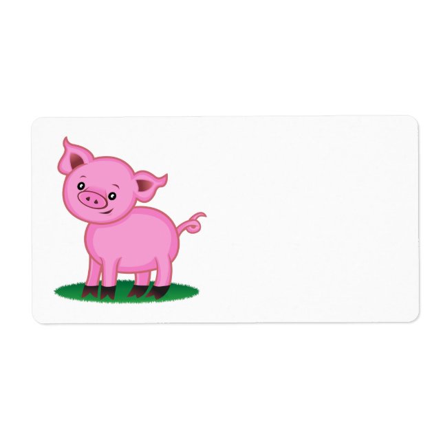 Étiquette petit porc mignon (Devant)