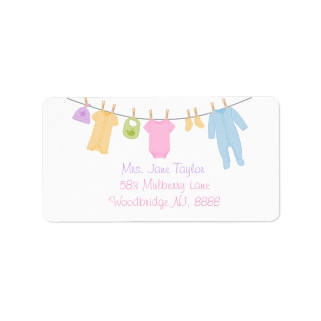 Étiquette Petits Baby showers Vêtements Retourner l'adresse  (Devant)